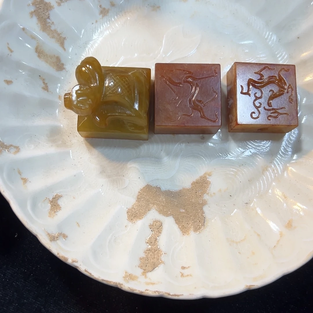 瓷片闲**鹤五大名窑瓷器摆件瓷片