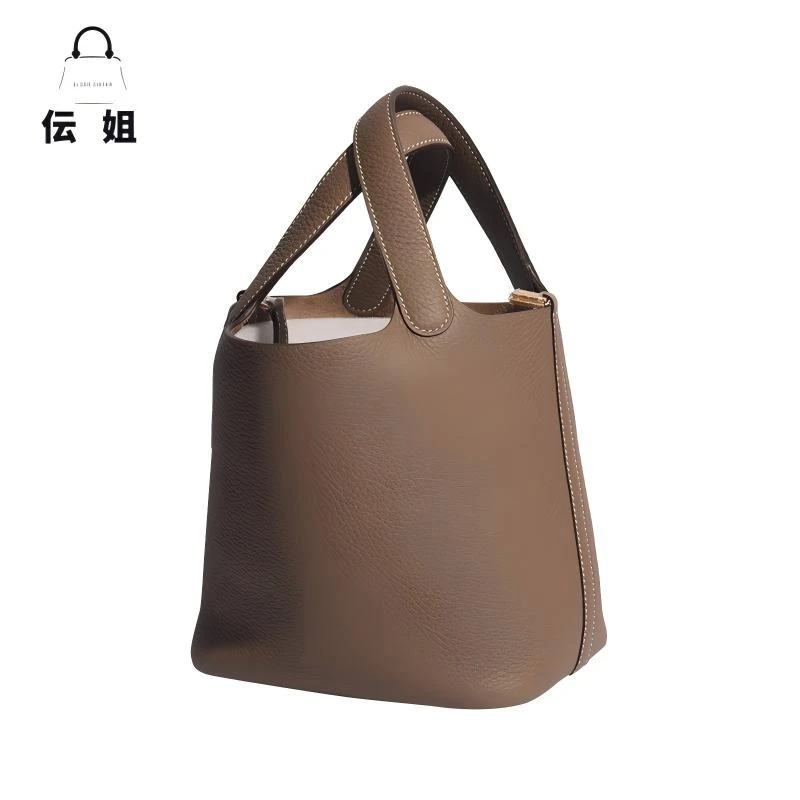 【TC菜篮子】进口手工真皮休闲百搭手提包简约慵懒大容量女士手拎包
