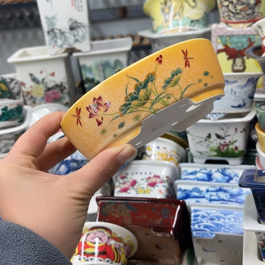 紫砂花盆881号瑕疵15/12/5cm窑变