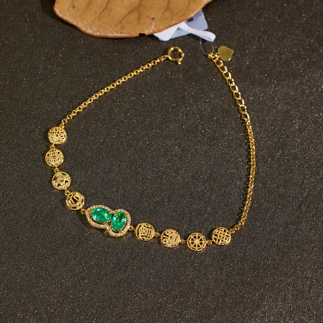 【普陀山】祖母绿手链*18K金镶嵌（加加）S2017