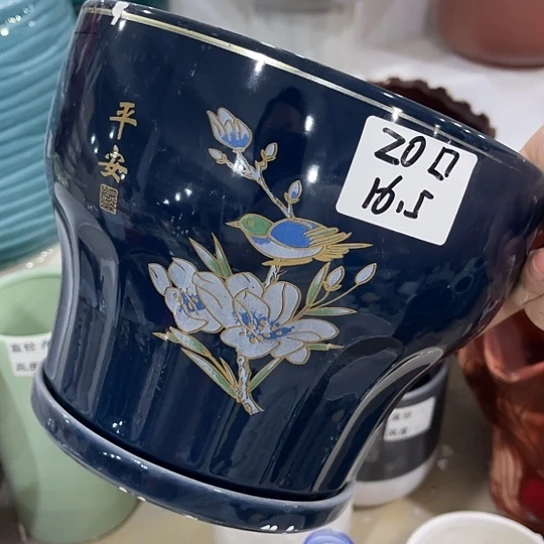 多肉绿植陶瓷花盆9.9包邮，有孔
