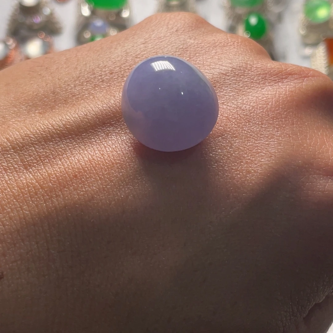 翡翠裸石紫色大鸽子蛋