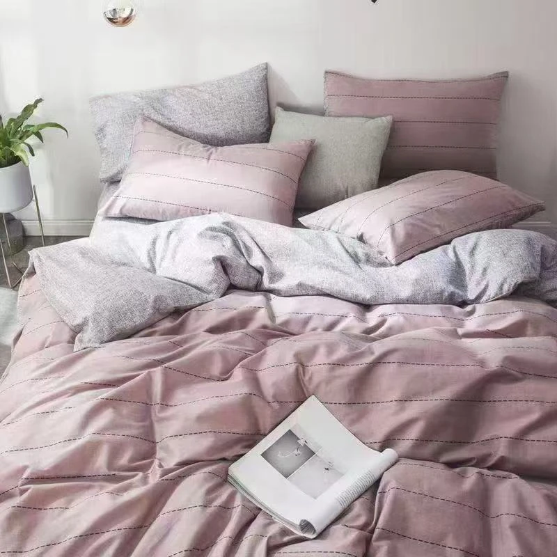 四季简约亲肤双人四件套(被罩200*230床单230*250枕套48*74)B3008