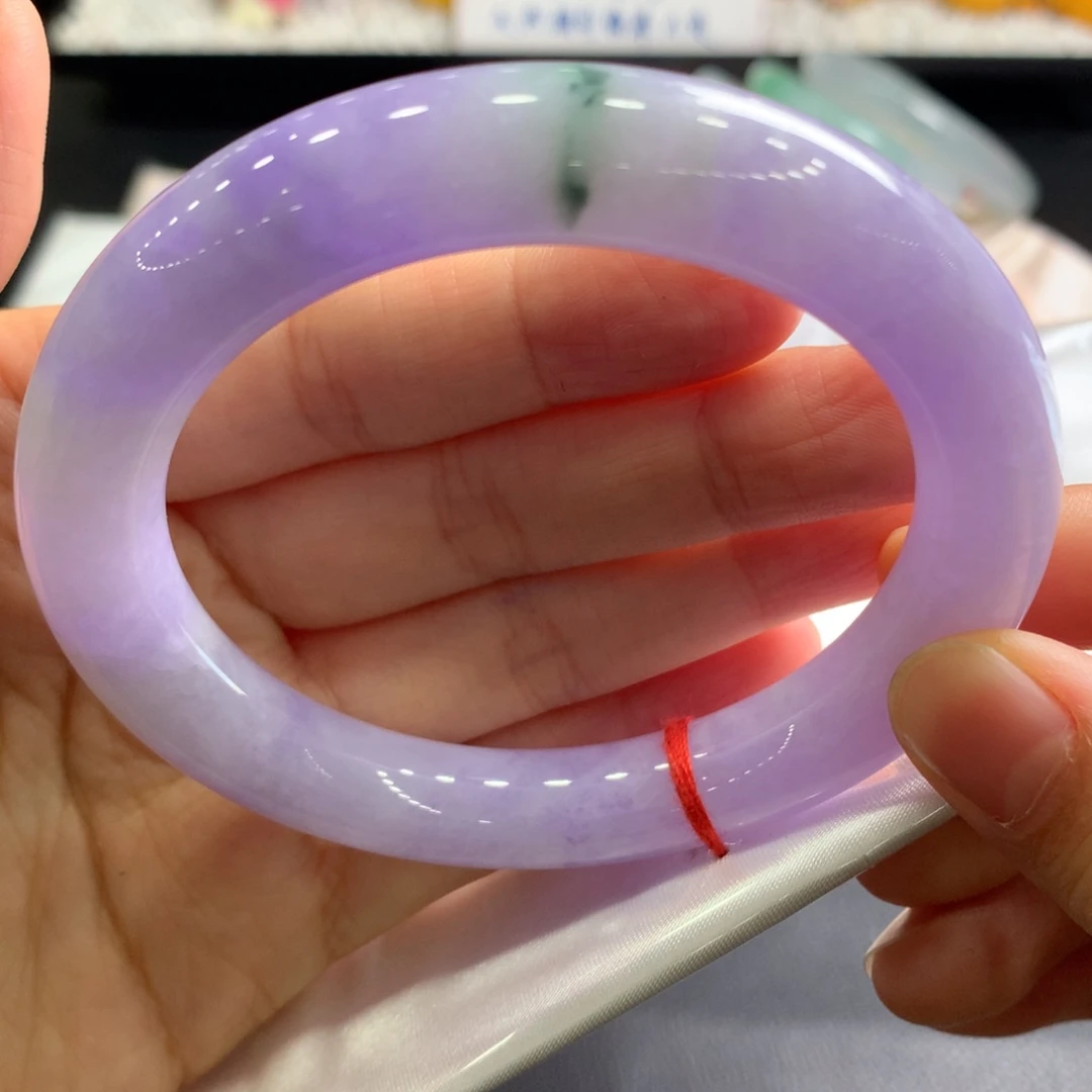 翡翠未镶嵌手镯14号58.2圆满紫