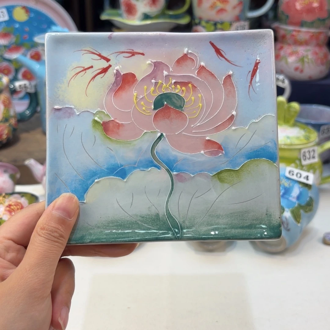 瓷片景德镇手绘高温釉下彩陶瓷茶具
