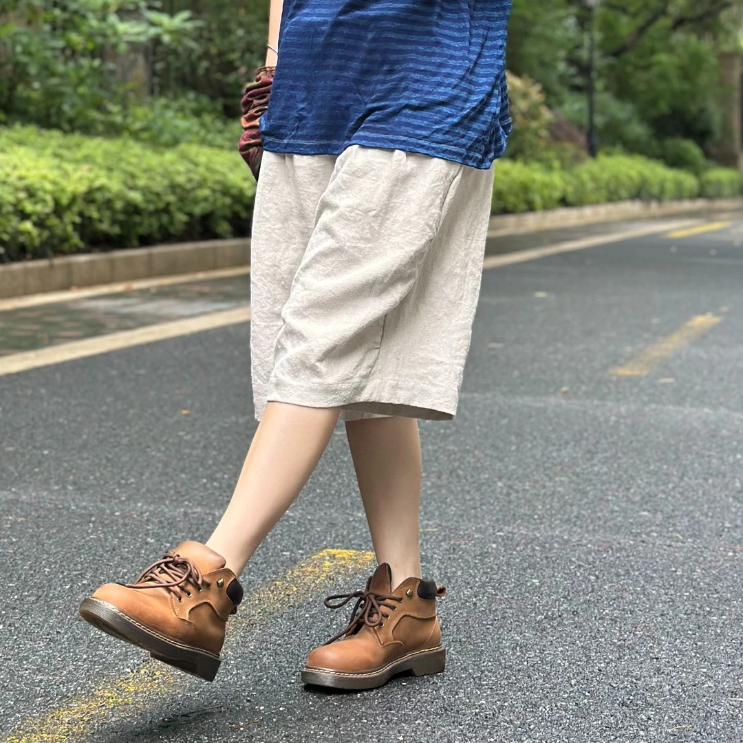 昔玙  汉麻短裤 夏季宽松休闲