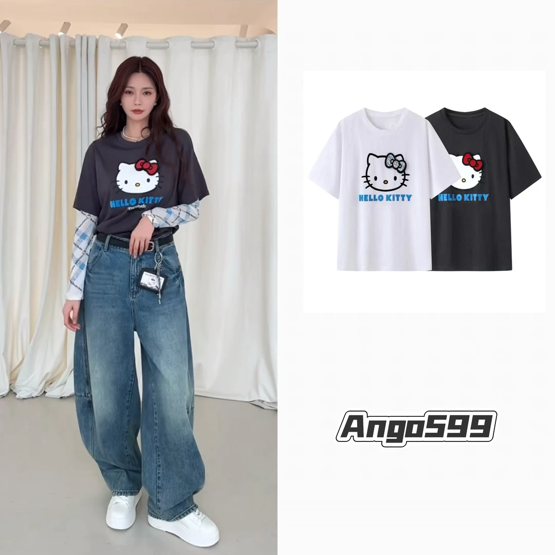 变换心情* 小众设计感可拆卸蝴蝶结夏季轻薄慵懒风短袖T恤