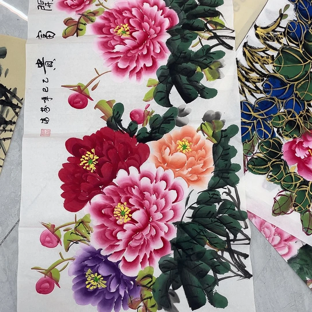 国画国画作品书法作品原稿三尺横幅压片加凌步120✖️65