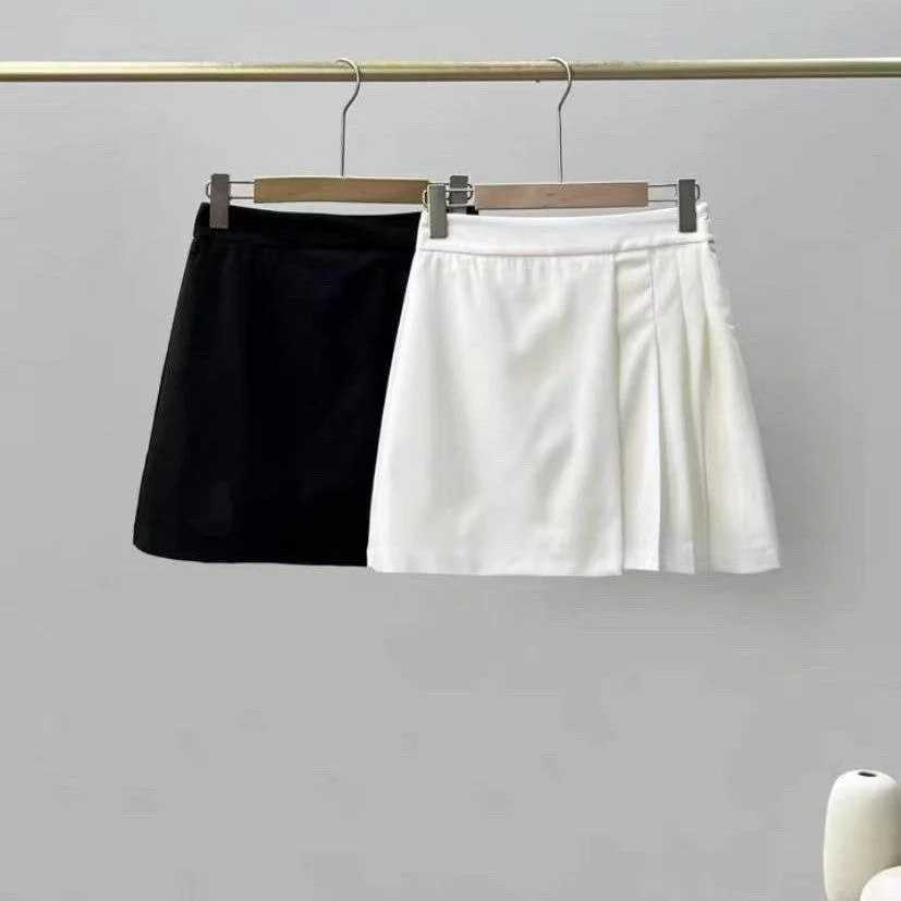 003高腰显瘦A字棒球裙百褶半身裙春夏新款气质短裙