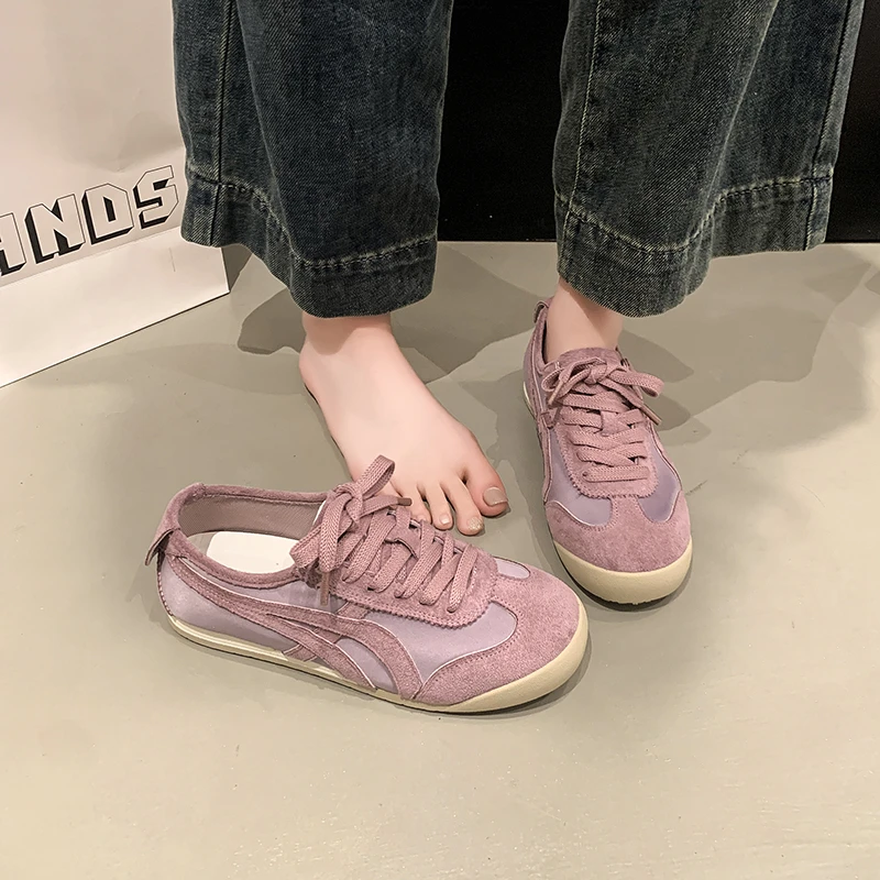 阿甘鞋女2025春季新款透气百搭平底休闲运动鞋轻便软底学生德训鞋