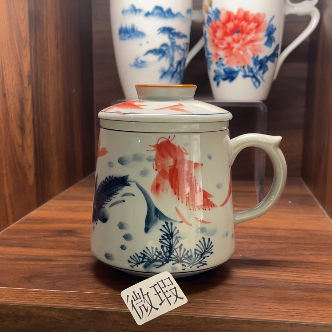 微瑕纯手绘釉下彩