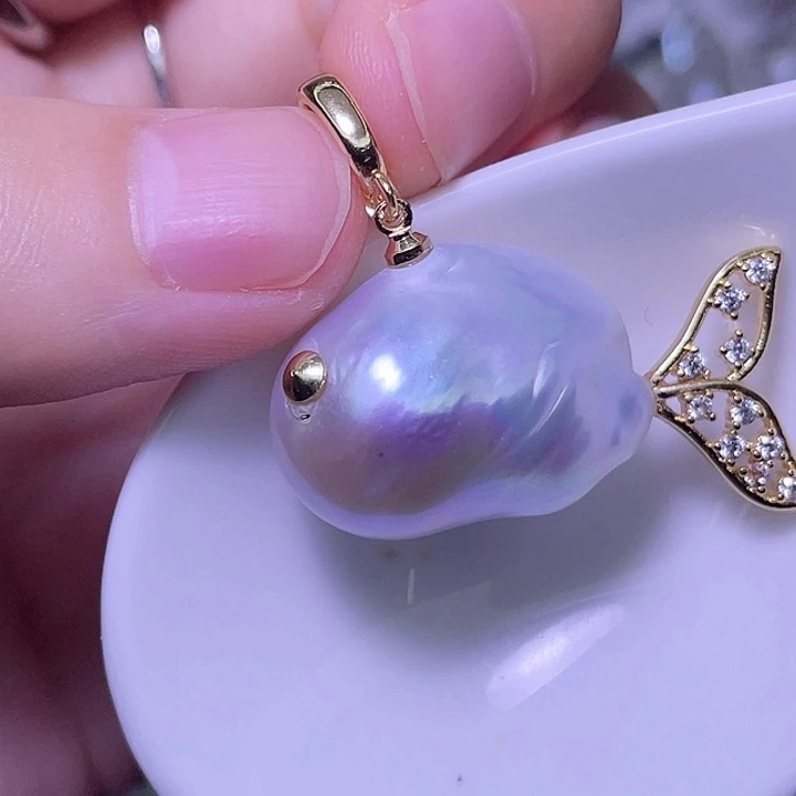 淡水珍珠银S925镶嵌颈饰25