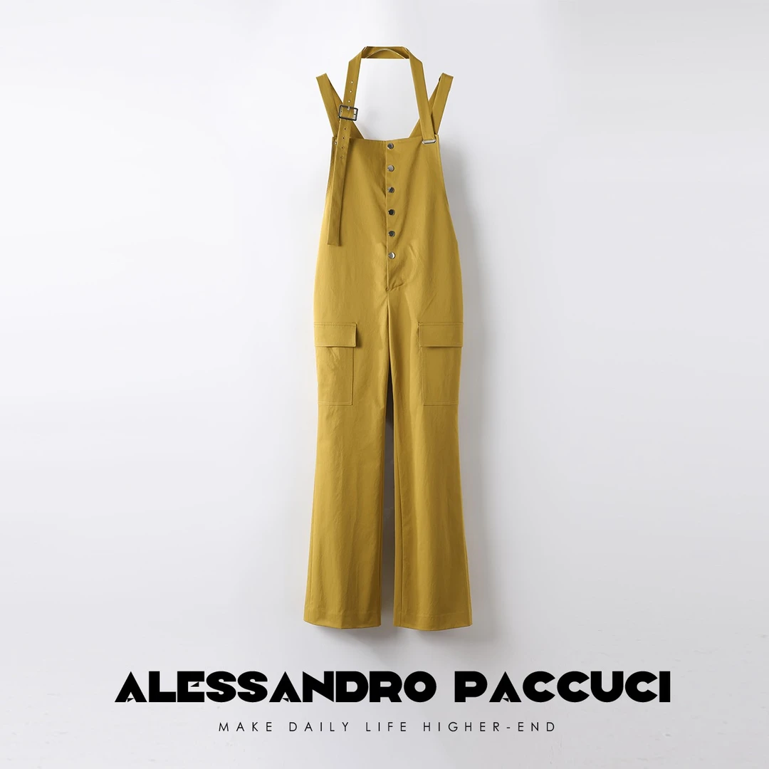 【孤品特价不退换】洛哥20903 X小众设计感显瘦背带裤百搭休闲长裤