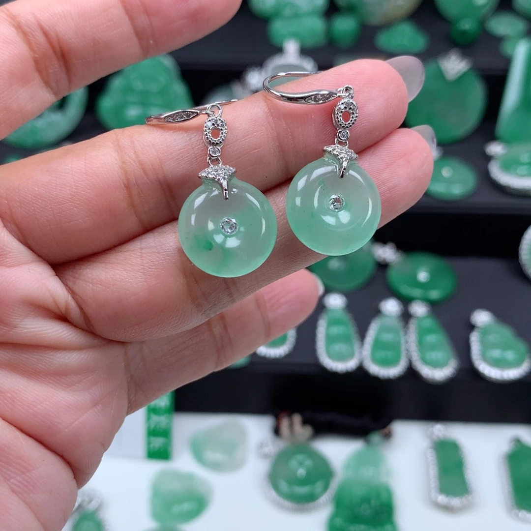 银S925镶嵌吊坠石英质玉