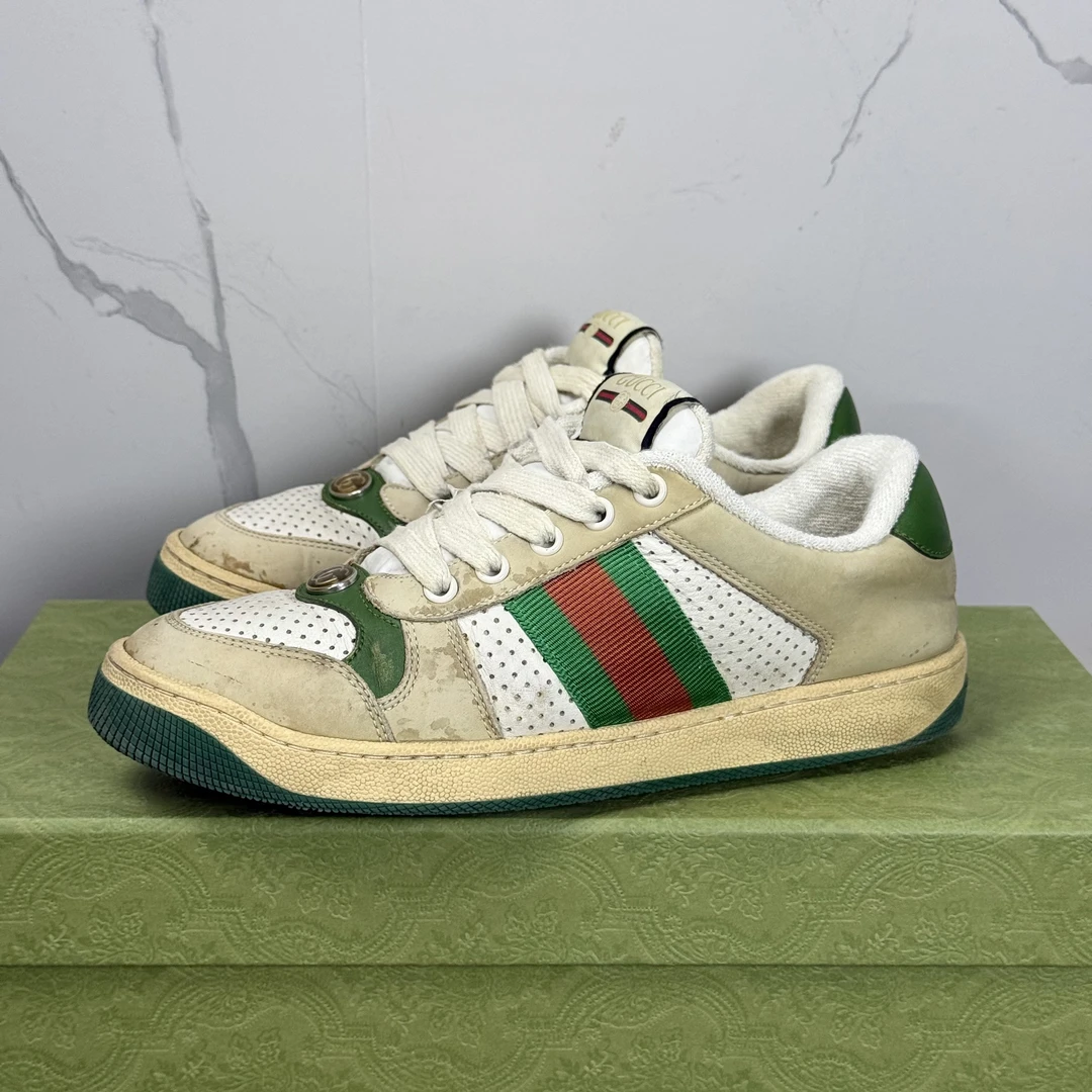 90新 GUCCI/古驰 Screener 脏脏鞋 女款 37.5码 内衬修复过