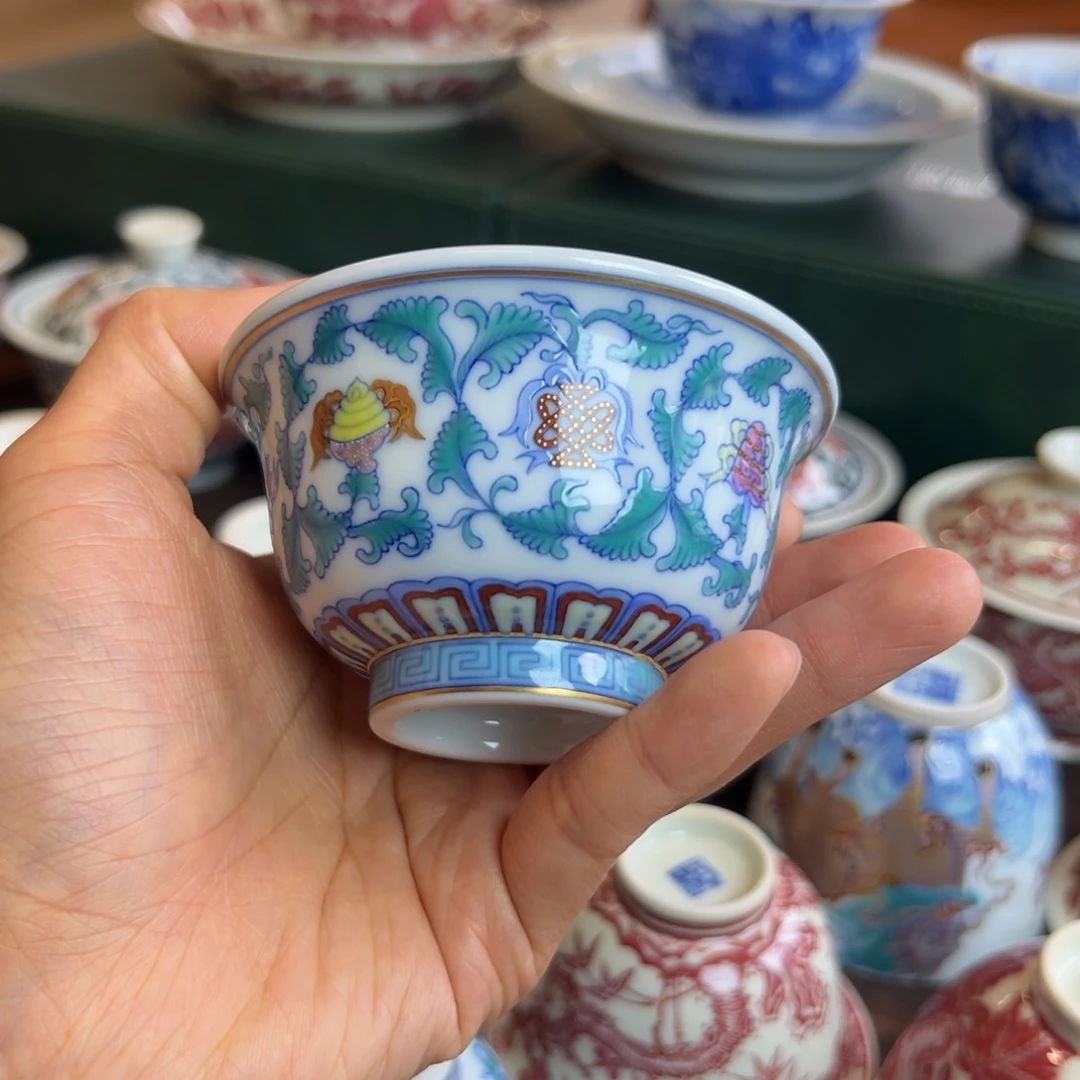 H冉月观隐千叶八宝压手杯