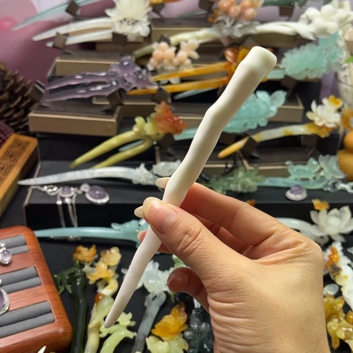 蛇纹石玉未镶嵌发簪