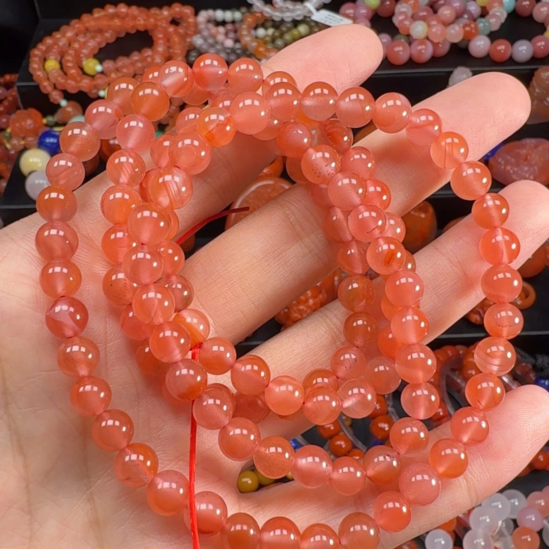 南红玛瑙未镶嵌手串6.5mm