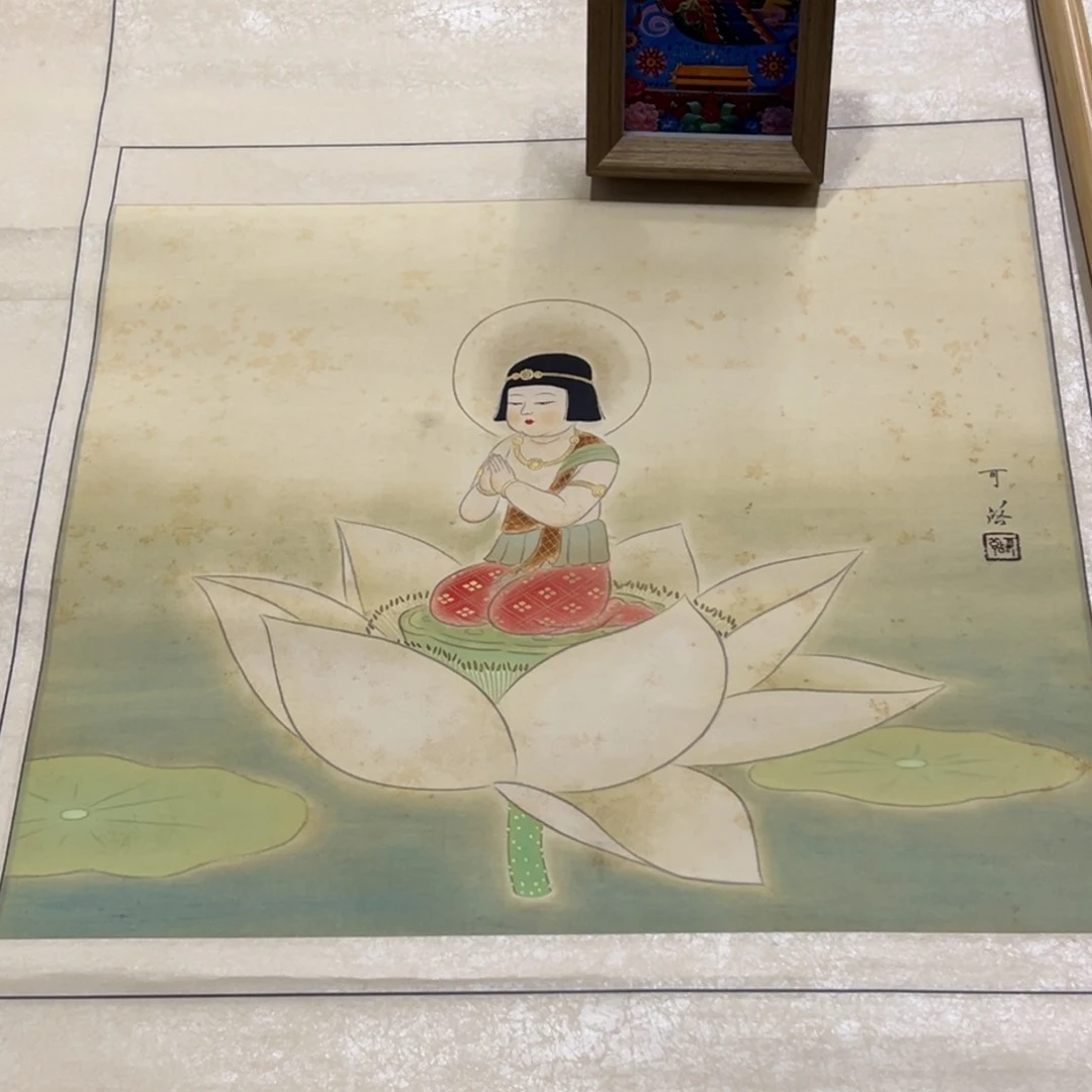 国画用****9手绘临摹人物挂轴