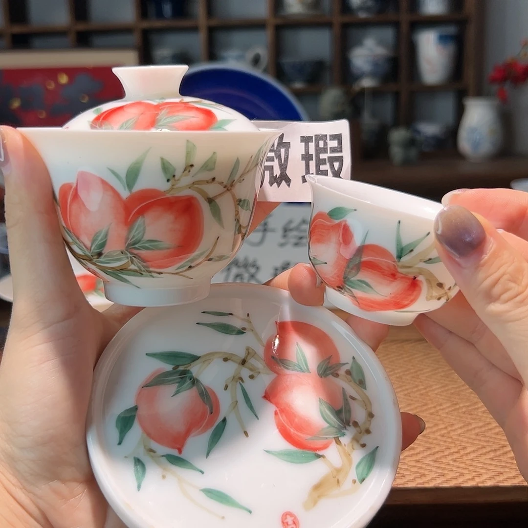 【闪购商品】微瑕 手绘 盖碗