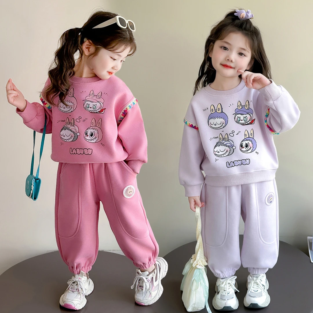 女童秋装套装2025新款4-6岁幼儿园潮款小童女宝春秋季洋气两件套