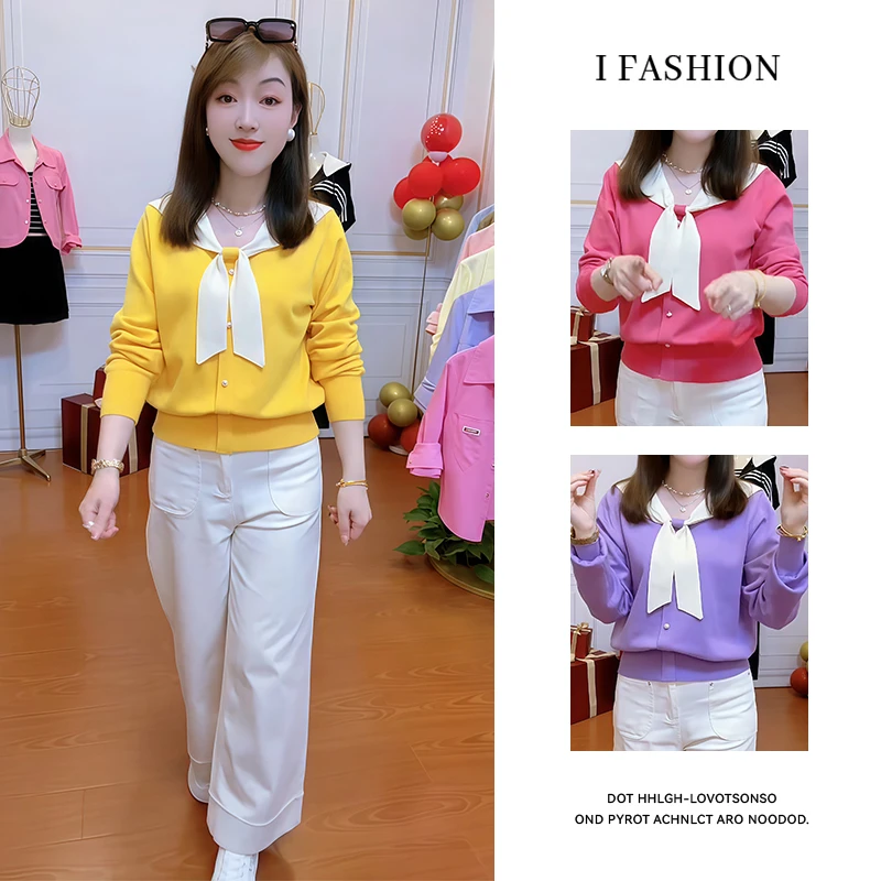 韩版时尚设计感毛衣针织衫女士2026年春秋季新款洋气减龄长袖上衣