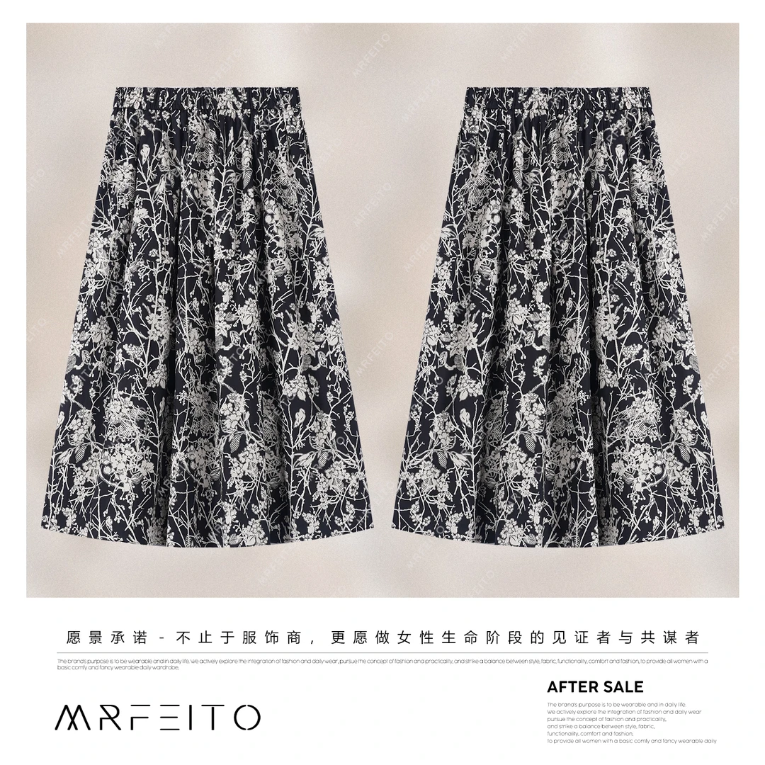 MRFEITO菲爷驾到【蝶宿云栖】复古优雅气质设计感裙子H6Q02X32612