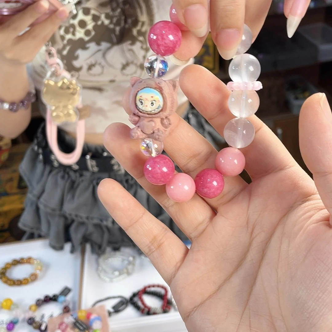 水晶手链银S925镀金镶嵌