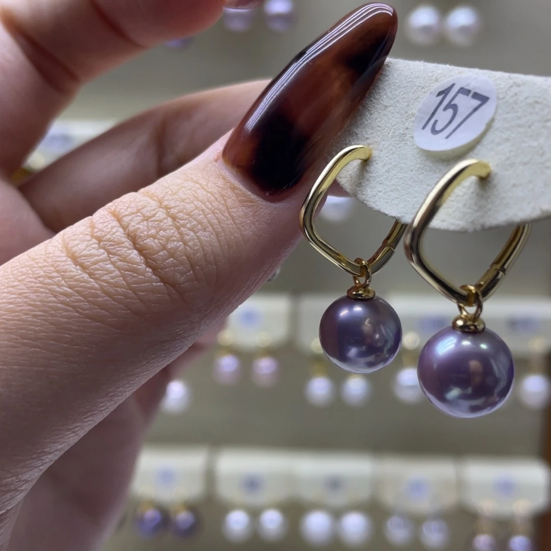 淡水珍珠耳饰银S925镶嵌