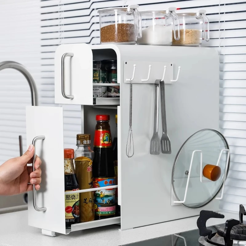 厨房调味料置物架防尘多层台面多功能家用调味品厨具用品收纳柜
