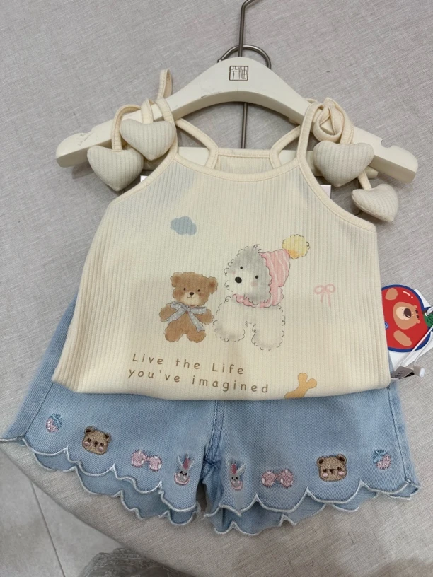 『釉兮正版』夏季吊带2856➕牛仔短裤882991