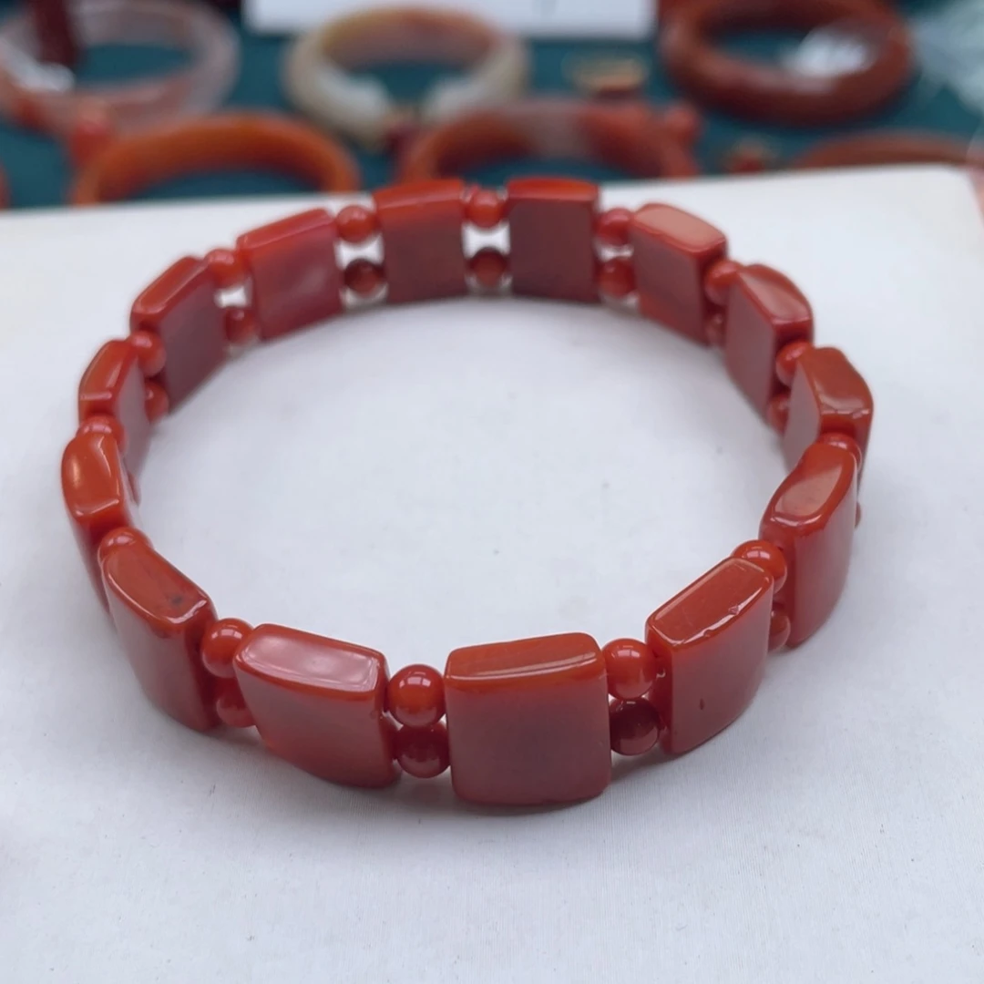 南红玛瑙川料南红满肉手牌未镶嵌