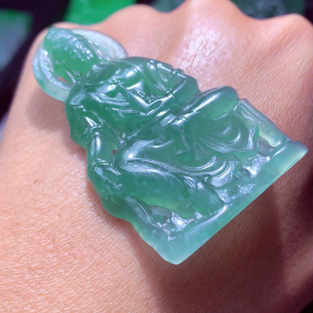 定制翡翠未镶嵌天然翡翠A货毛货挂件