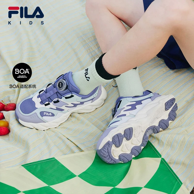 FILA斐乐男中大童【蕨草鞋2】2025新款防滑复古运动跑鞋K15B511111