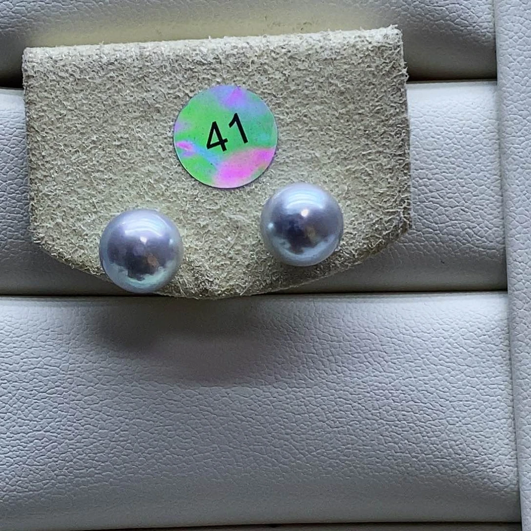 银S925镶嵌耳饰海水珍珠