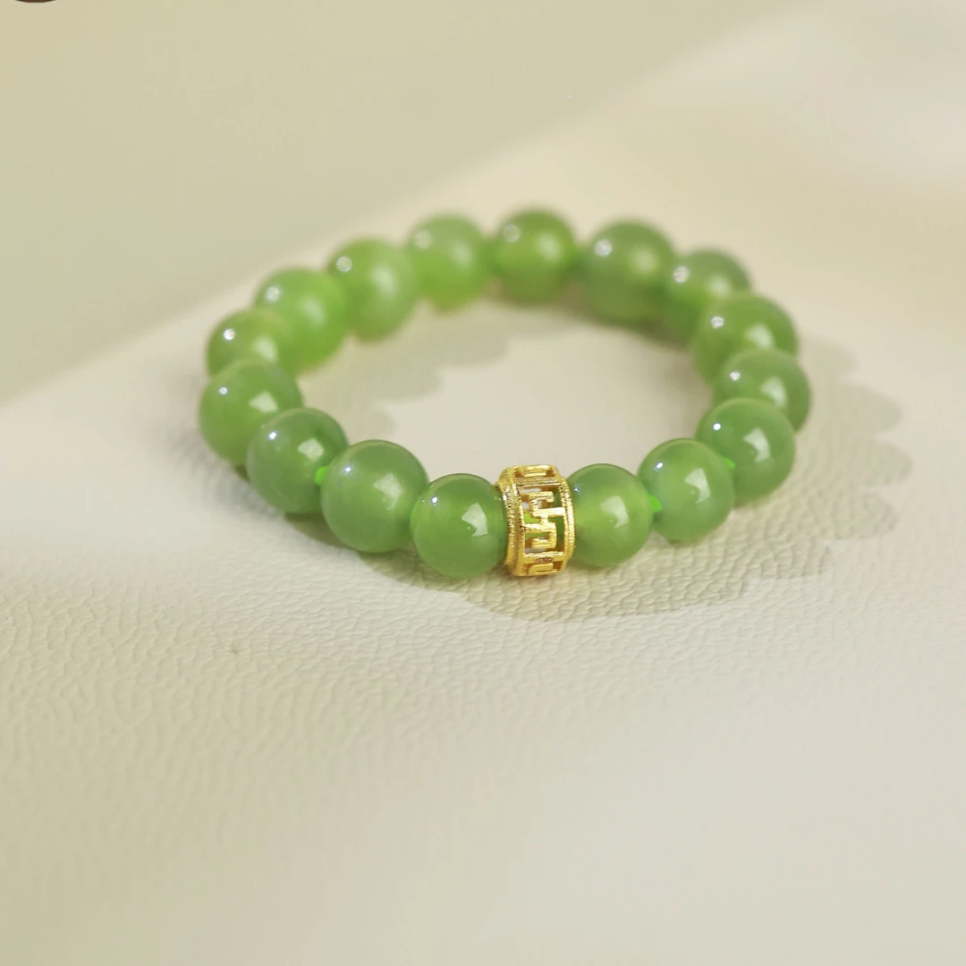 【玉福珠宝】18K金和田玉碧玉戒指-J656-华