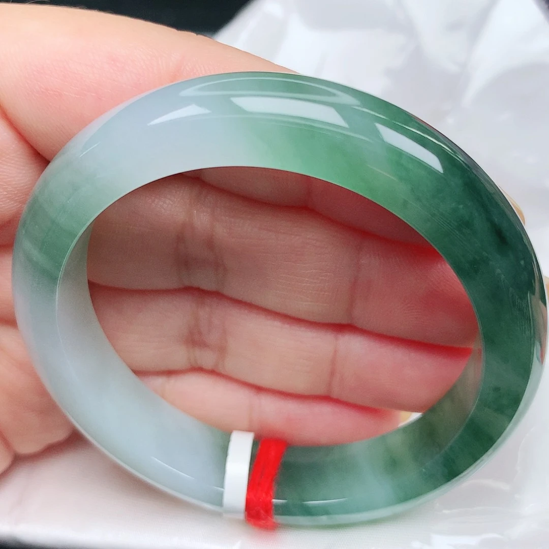 未镶嵌手镯翡翠14冰胶绿光森林