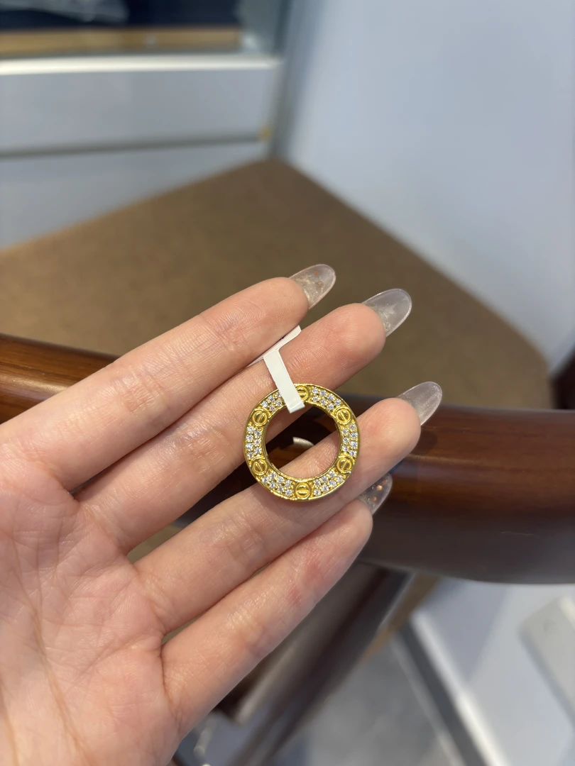 卡家大饼足金999吊坠