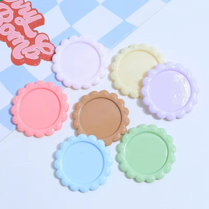 【自选】小卡彩色花边盘子创意手工diy奶油胶饰品摆件食玩树脂