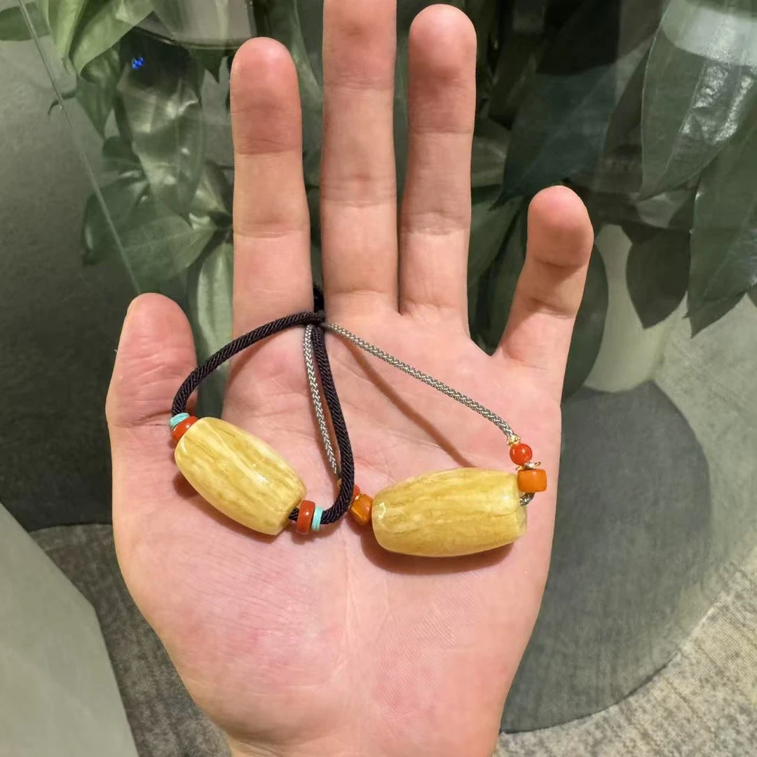 【铭舍 桶珠浓蜡高】天然俄料蜜蜡桶珠吊坠颈饰玉石（多样性发其一）