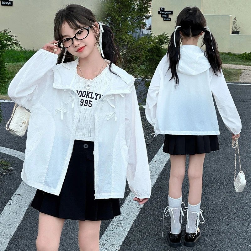 女童夏装外套2025新款夏款防紫外线空调儿童夏季皮肤衣女孩防晒衣