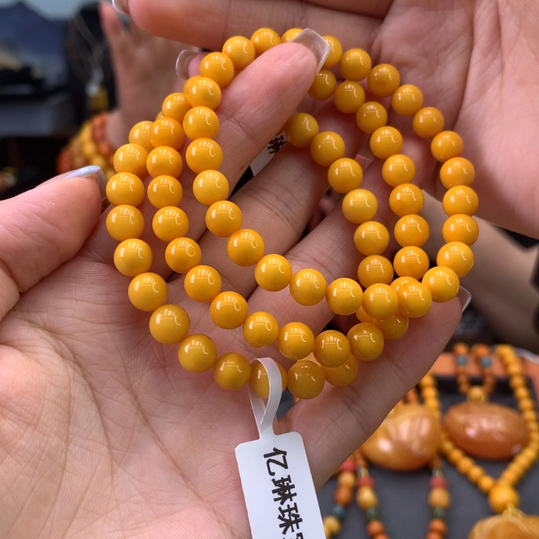 未镶嵌蜜蜡手串多样性发一