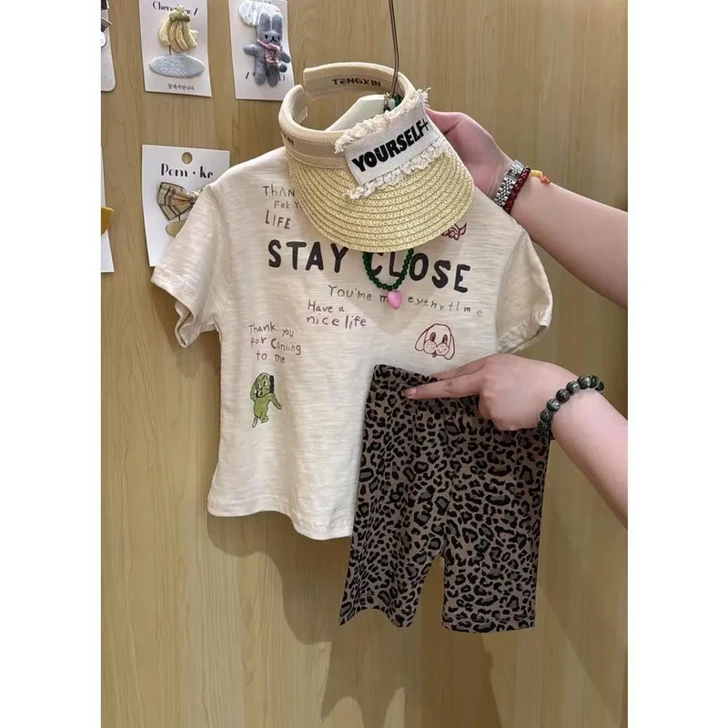 韩版夏季儿童新款小众短袖T英文字母卡通图案短袖潮酷痞帅童装