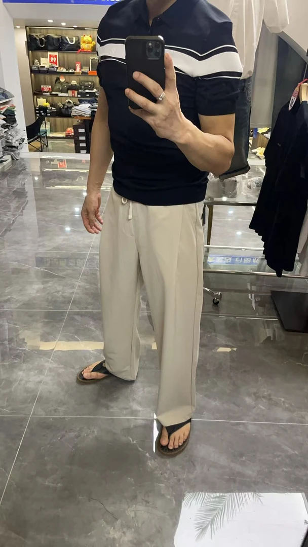 WMHMPH 男士简约百搭宽松阔腿休闲裤