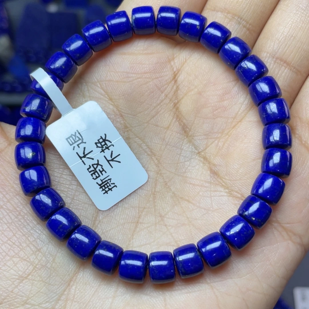 青金石未镶嵌7×5mm直切手串