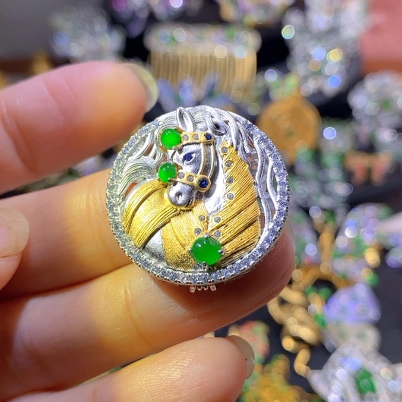 【闪购商品】银S925镶嵌挂件翡翠