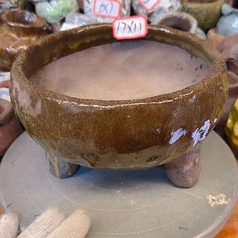 粗陶花盆手工花盆制作就这样