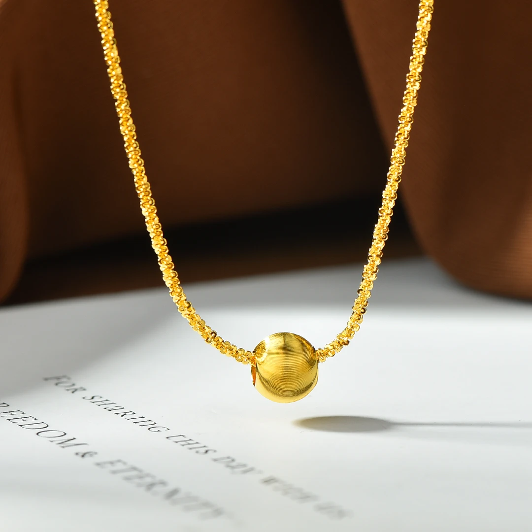 坠链均足银 【淞湃】足银套链 金色百搭女款银河猫眼套链