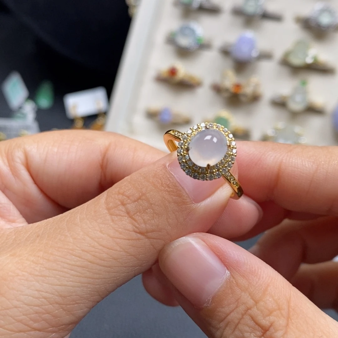 翡翠银S925镶嵌戒指