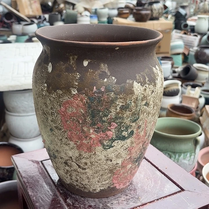 红陶油画口径20高度28